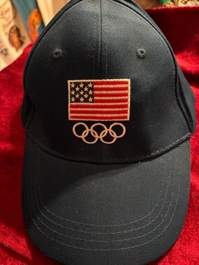 Navy Baseball Cap with USA Flag & Olympic Rings never worn new